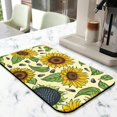 thumbnail image 2 of 2 Pack Washable Rubber Sunflower Cute Floral Dish Drying Mats for Kitchen Counter Home Large Coffee Bar Pad Accessories and Decor for Utensils Stemware (2pcs 18''x24''+19.5''x12''), 2 of 6
