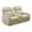 Khaki - Loveseat, variant on Leather Power Recliner Loveseat Chair, Reclining Sofa Couch with LED, Recline Couch with USB Port&Cup Holder, Khaki