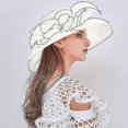 thumbnail image 4 of Women's Hat Summer Hat Sun Protection Sun Hats Sun Hat Organza Fascinator Hat Caps Bowler Hat Foldable with Flowers Wide Brim Ideal for Summer Beach C, 4 of 5