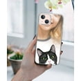 thumbnail image 6 of WIRESTER Stylish Mirror Back Case for Women, Slim & Shockproof Phone Cover Compatible with Apple iPhone 13 6.1" 2021 - Animal Black White Tuxedo Cat, 6 of 6