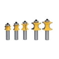 thumbnail image 2 of Fraise Demi-Ronde, Acier au Carbone 5Pcs Tailles Standard 1/2 In Lame en Alliage Bit Routeur pour CNC Gravure Machine, 2 of 8