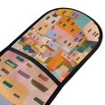 thumbnail image 4 of Yayeee Double Oven Mitt Kitchen Heat Resistant Baking 35" x7" Quilted Glove, Orange Cityscape Painting, 4 of 6