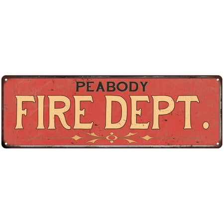 Peabody Fire Dept Home Decor Metal Sign Police Gift 8x24