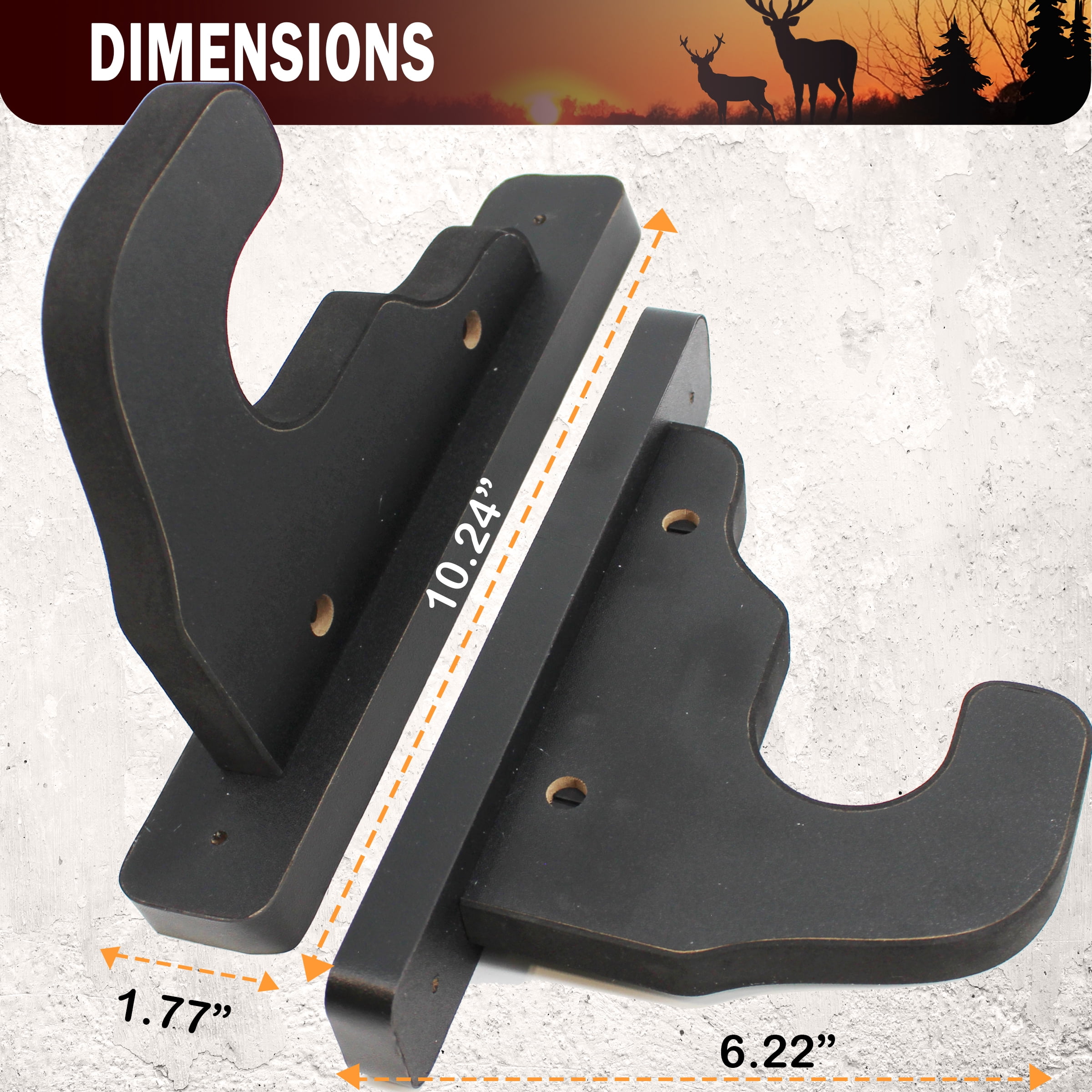 Rush Creek Creations | Indoor 1-Gun Rack for Wall for Shooting Rifles and Airsoft Shotguns, Single Gun Storage for Real Guns/Firearms, Premium Alternative for Single Gun Safe for Rifles and Pistols