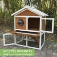thumbnail image 2 of Rabbit Hutch, Outdoor Bunny Cage with Waterproof Roof, Removable Pull Out Tray, 2-tier Wooden Rabbit House for Small Animals, Rabbit Enclosure for Guinea Pigs, Hamster, 2 of 11