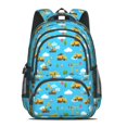 thumbnail image 2 of Excavator and Tree Blue Pattern Cute School Backpack Bag with Padded Back and Adjustable Shoulder Straps 16.9 X 12.6 X 5.9 Inches, 2 of 5