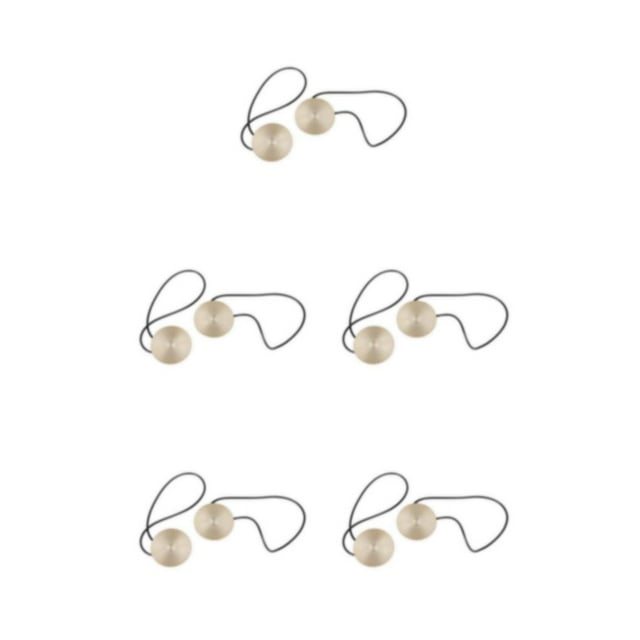 stanreset 1/2/3/5 2 Pieces Metal Curtain Tieback Replacement Simple Style Solid Color Household Sunshade Fastener Buckle Accessories Beige 5PCS