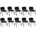 thumbnail image 1 of Gymax Ensemble de 10 Chaises Empilables Dossier Moyen pour Conférence, Réception, Bureau, Maison, 1 of 10