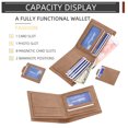 thumbnail image 4 of Leather Bifold Wallets For Men, Slim Minimalist Mens Wallet, Gifts For Dad Birthday Fathers Day - yellowish brown, 4 of 6