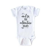 And So The adventure Begins baby onesie - surprise baby birth pregnancy announcement - White 3-6 Months
