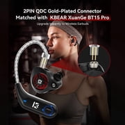 KBEAR IEM Headphones Bang-K,Wired Gaming Earbuds 1DD HiFi Earphones with 2 PIN-C Detachable Cable for Gamers Musicians