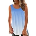 thumbnail image 2 of Babysbule Women's Round Neck Gradient Tank Tops Fashion Solid Printed Loose Sleeveless T-shirt Pullover ank Tops, 2 of 5
