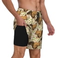 thumbnail image 2 of Balery Cute Squirrel with Green Leaves Bañador para hombre, shorts de playa de secado rápido con entrepierna y forro de compresión-X-Large, 2 of 6