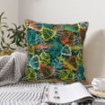 thumbnail image 6 of YFYANG Square Velvet Decorative Throw Pillow, 20"x20" Vintage Fall Leaf Texture Pattern Sofa Bed Cushion Pillows, 6 of 7