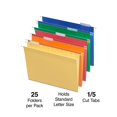 thumbnail image 2 of Staples TRU RED Hanging File Folders 5 Tab Letter Size Assorted 25/Box (875411) TR875411, 2 of 5