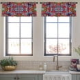 thumbnail image 3 of LALILO Kitchen Curtain Valance With Paisley Silk Art Rod Pocket Window Curtain 52"x 18" Set of 2, 3 of 5