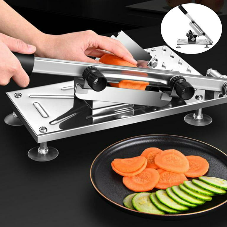 Manual Meat Slicer Mutton Roll Vegetable Stainless Steel Food Slicer for  BBQ 