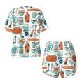 thumbnail image 5 of Naloa Cute Tableware Women's Short-Sleeved Pajama Set, Loungewear, Summer pajamas, Breathable Cozy - X-Large, 5 of 9