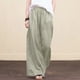 thumbnail image 1 of Pantalones anchos y holgados para mujer, pantalones elegantes de algodón y lino a la moda para mujer, 1 of 6
