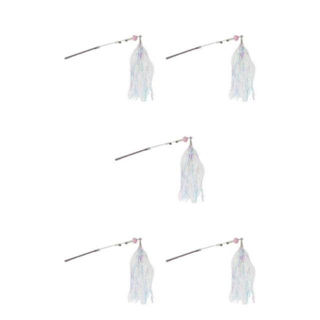 QualitChoice Chat Teaser Bâton Léger Portable Chats Jouet Réutilisable Shinny Exercice Exquis Imperméables Animaux de Compagnie Bâtons Interactifs Rose 5PCS