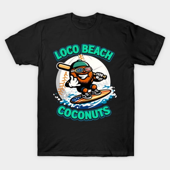 Coconuts Baseball Banana Ball Retro Sport Foodie Graphic Art Unisex T-Shirt, up to size 3XL.