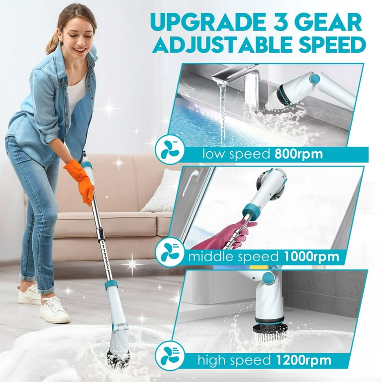 Electric Spin Scrubber Al6-W Pro, Cordless Household Cleaning