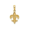 thumbnail image 3 of 14k Yellow Gold Fleur de Lis Pendant for Men and Women, Unisex French Symbol of Faith, Religious Heritage Charm, Fine Cultural Jewelry Accessory, 3 of 6