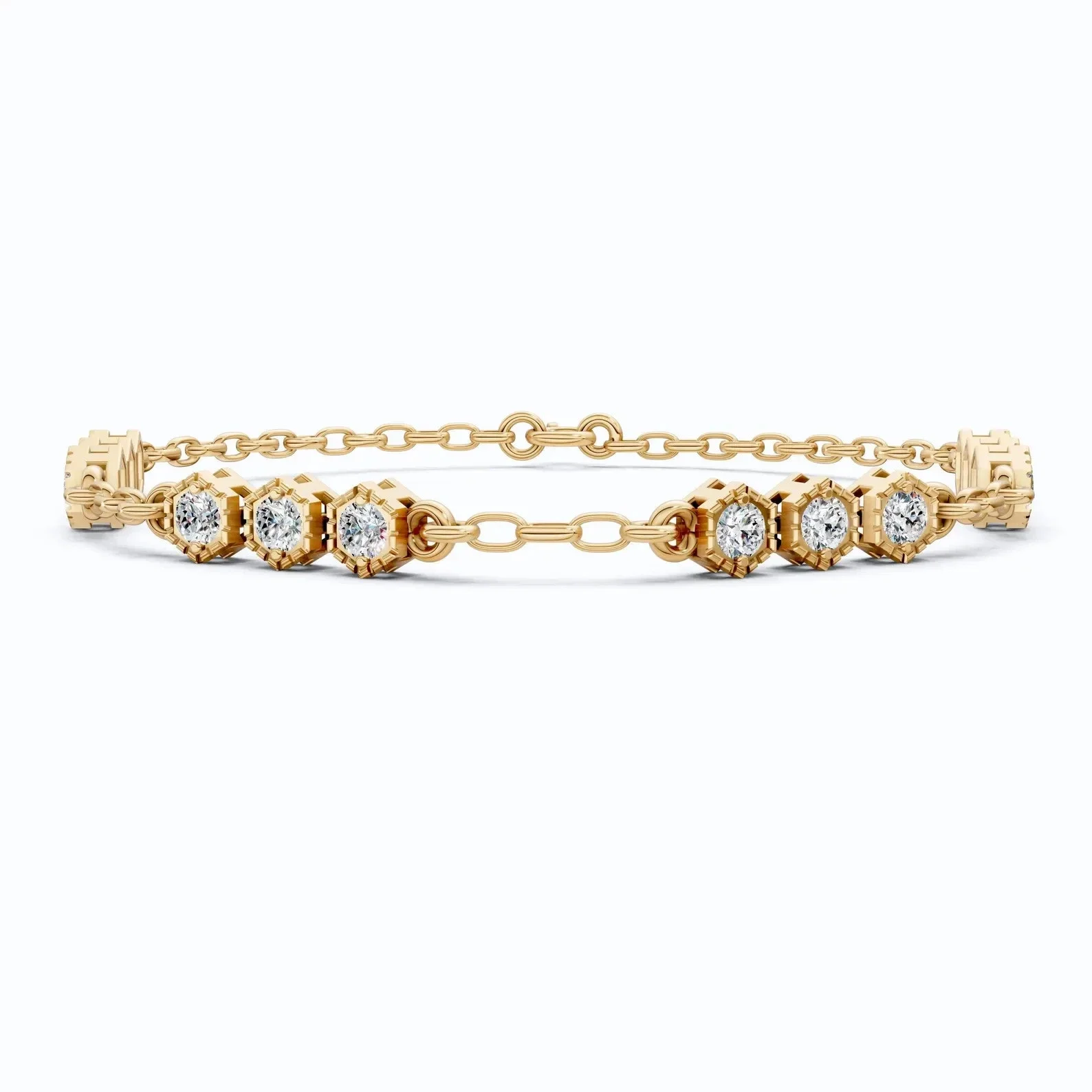 9 Ct Round Cut Simulated Diamond Stunning Tennis Bracelet 14K Yellow Gold Plated