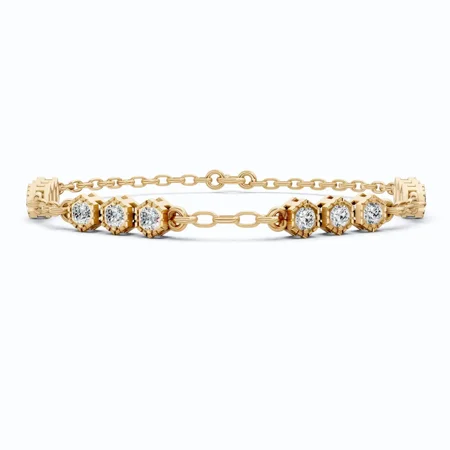 9 Ct Round Cut Simulated Diamond Stunning Tennis Bracelet 14K Yellow Gold Plated