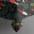 thumbnail image 5 of Red Mushroom Gnome Dark Green Pattern Square Tablecloth,Waterproof Square Table Cover,Wipeable Spillproof Washable Table Cover for Home Kitchen Party Decor 42"X42"(107x107cm), 5 of 6