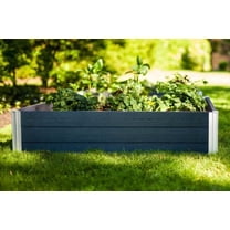 Vita Urbana 48"L x 48"W x 11"H Vinyl Raised Garden Bed, Slate Gray