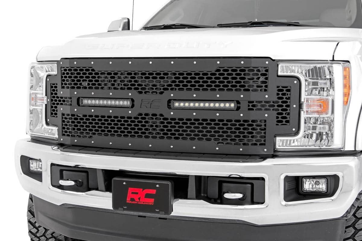 Rough Country Mesh Dual LED Grille (fits) 20172019 Super Duty F250