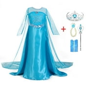Robe Elsa d'été pour filles, Costume de princesse Cosplay pour enfants, robes de fête fantaisie de noël et d'anniversaire, nouvelle collection 2022