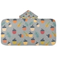 thumbnail image 5 of Yayeee Kids Hooded Towel with Hand Pockets Beach Soft Absorbent Bath Wrap 50 x 23.5 inch, Cute Acorns Pattern, 5 of 5