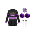 thumbnail image 3 of Ocealan Tenue de Meneuse de Claque de Noël pour Filles Enfants, Robe de Cheerleading, Uniformes avec Ensemble de Chaussettes à Pompon, Violet C 6, 3 of 7