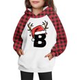 thumbnail image 5 of ITSAME Kids Christmas Hoodie, Xmas Graphic Plaid Long Sleeve with Pocket Boys Girls Holiday Hooded Sweatshirt Red 7T, 5 of 5