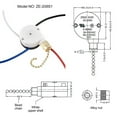thumbnail image 2 of Ceiling Fan Switch Kit ZE-208S E89885 3 Speed 4 Wire Pull Chain, Ceiling Fan Parts, Switch Speed Control Switch, 2 of 7