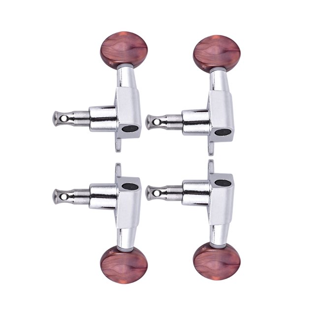 Ukulele Tuning Peg, 2R2L Ukulele Machine Head Tuners Tuning Accurately Ukulele String Tuning Pegs Locking Tuners Zinc Alloy Machine Heads Silver Red