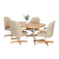 thumbnail image 3 of Caster Chair Company 5-Piece 42x[42/60] Caster Dining Set Wood Edge Laminate Table Top & Wheat Chairs, 3 of 15