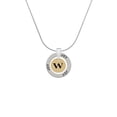 thumbnail image 2 of Delight Jewelry Goldtone Disc 1/2'' Initial - w - Joy Ring Charm Necklace, 18", 2 of 4