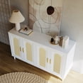 thumbnail image 4 of Buffet Storage Cabinet with Rattan Decorating Living Room Wood Kitchen Sideboard Accent Cabinet, 4 of 6