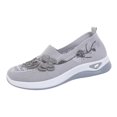 thumbnail image 3 of YLYL Womens Embroidered Knit Sneakers Thick Sole No Slip Arch Support Breathable Lightweight Walking Shoes, 3 of 9