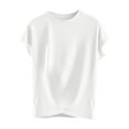 thumbnail image 1 of Birdeem Blouses pour Femmes Décontractées et à la Mode Couleur Unie Manches Courtes Col Rond Haut, 1 of 12