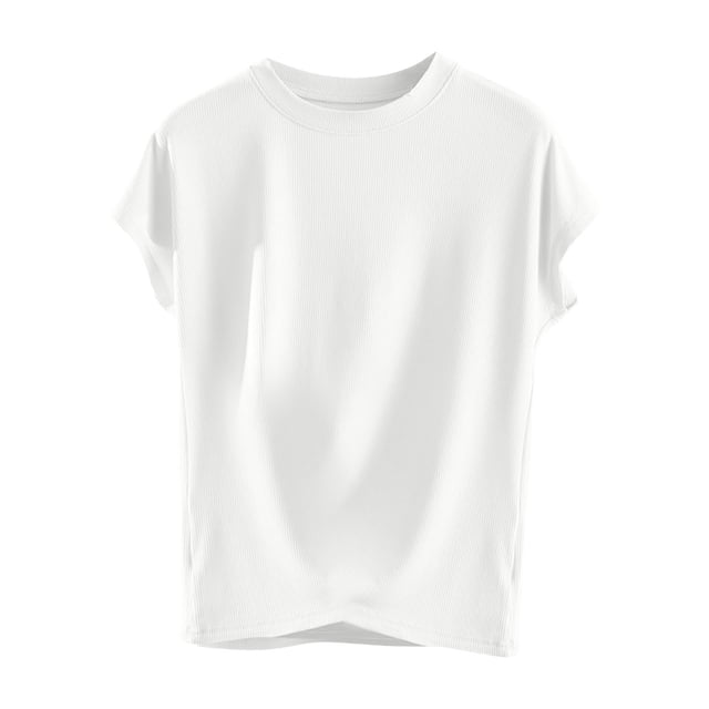 Birdeem Blouses pour Femmes Décontractées et à la Mode Couleur Unie Manches Courtes Col Rond Haut