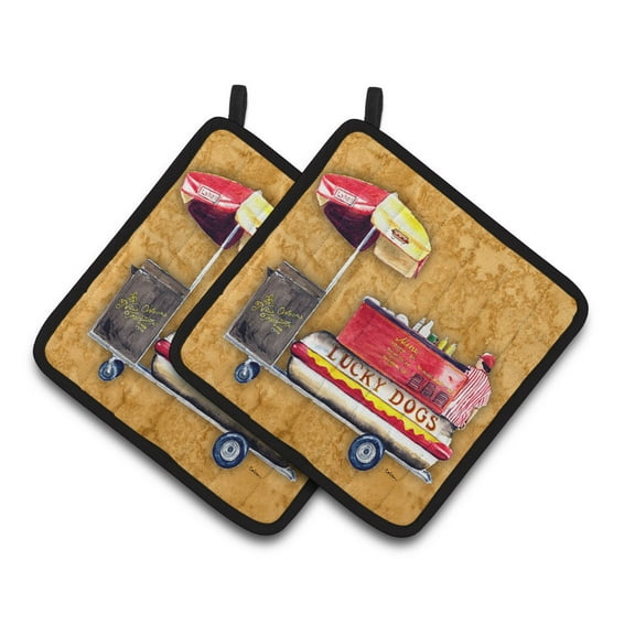 Carolines Treasures 8781PTHD Hot Dog Pair of Pot Holders , 7.5HX7.5W, multicolor