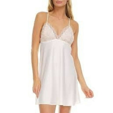 FLORA NIKROOZ Ivory Sydney Wire Free Charmeuse Chemise, US X-Large, NWOT
