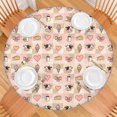thumbnail image 2 of Beige Cow Checker Pattern Round Fitted Tablecloth with Elastic Edge,Dining Table Cover Waterproof,Outdoor Round Tablecloth for Camping,Dining,Indoor and Outdoor, 2 of 7