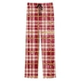 thumbnail image 2 of Mens Pajama Pants Classic Plaid Christmas PJ Bottoms Flannel Cotton Long Pants Straight Fit Lounge Trouser, M Red #D, 2 of 7