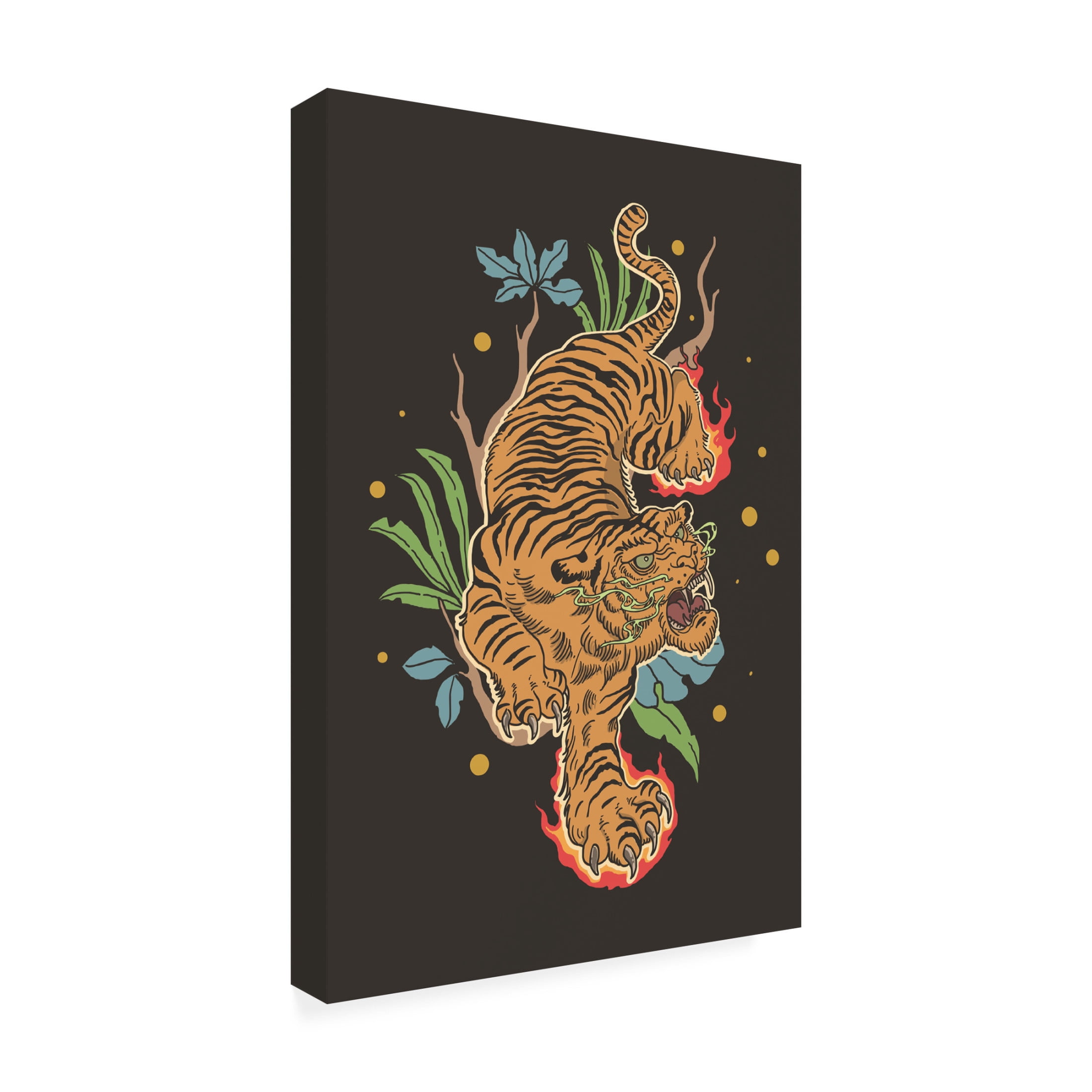 Trademark Fine Art jay stanley  Classic Tiger Tattoo Canvas Wall Art