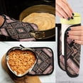 thumbnail image 5 of 2 PCS Oven Baking Gloves Set Heat Resistant Oven Mitt & Pot Holder Set Cooking Mitts Kitchen Home Supplies Retro Style Shape Pattern, 5 of 5